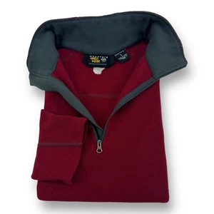 Mountain Hardwear Red & Gray Fleece Polyester 1/4 Zip Pullover Sweater Womens XL - Picture 1 of 5