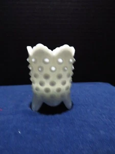 VTG FENTON WHITE HOBNAIL MILKGLASS VOTIVE/TOOTPICK HOLDER - Picture 1 of 5