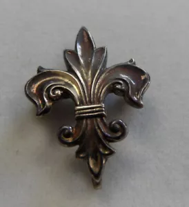Vintage Signed MK 1/20 12K G.F. Gold Filled Fleur-de-lis BROOCH/PIN & WATCH FOB - Picture 1 of 8
