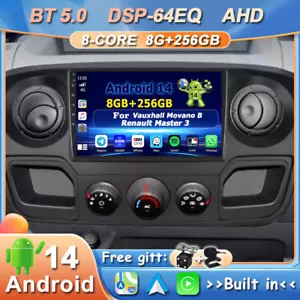 Autoradio Android 14 per Vauxhall Movano B Renault Master 3 GPS navigatore satellitare 8+256 GB - Foto 1 di 18