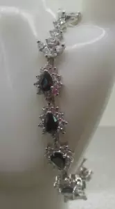 Bracciale tennis Ross Simons argento sterling zirconi marcato R 925 lungo 7,25" - Foto 1 di 5