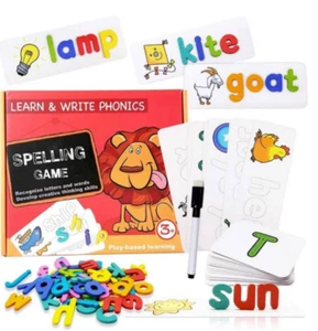 Kids Wooden Letters Word Spelling Cognitive Letter Learning Card Set Game Toy - Picture 1 of 9