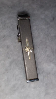 Clip de dinero vintage Anson corbata estilo atómico estrella plateada con astilla de piedras preciosas Foto 1 de 4