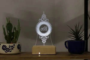 Handmade Islamic Calligraphy 3D LED Lighted Islamic Gift Islamic Art Arabic - Picture 1 of 9