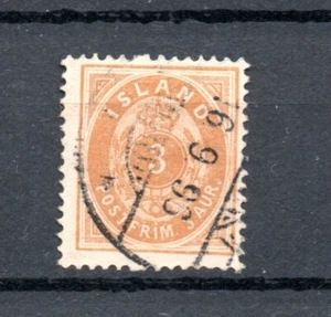 Islandia 1882 sello antiguo de posthorn (Michel 12 A), mala perforación usado - Imagen 1 de 2