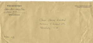 US 1942 WWII HAWAII POST JAPAN ATTACK ON PEARL HARBOR OFFICIAL WAR DEPT APO 958 - Picture 1 of 2