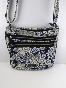 Vera Bradley Messenger Bag Crossbody Black White - Picture 1 of 4