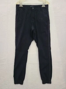 John Varvatos U.S.A Herren schmale Passform schwarz Seersucker Joggerhose Größe 30x32 - Bild 1 von 11