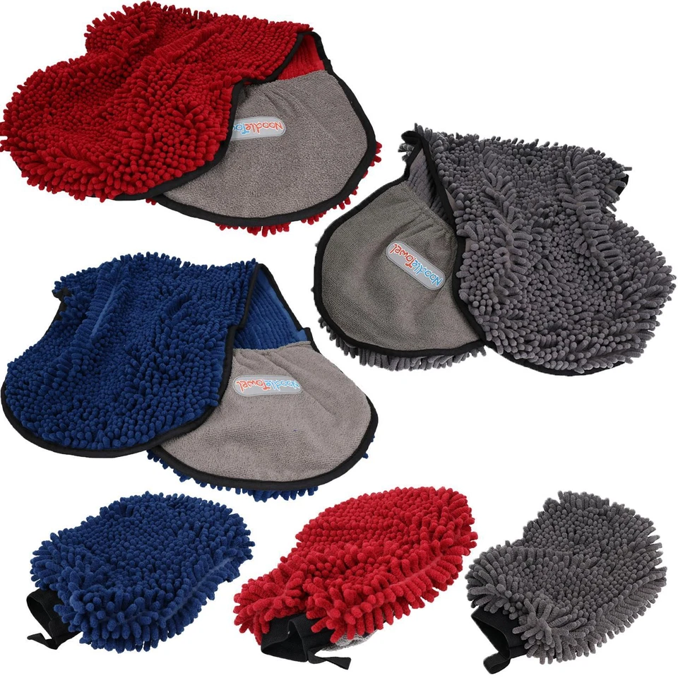 Guante o toalla de aseo de secado de fideos todo fangoso húmedo perro cachorro secado rápido - Imagen 1 de 1