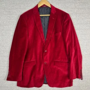 Adolfo Sz M Red Velvet Sport Coat Preppy Grunge Indie Smoking Jacket Old Money - Picture 1 of 16
