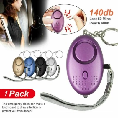 140dB Personal Alarm Keychain Rape Attack Panic Security Emergency Alert Torch - Image 1 of 4