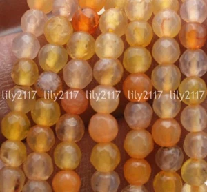 Beautlful 4mm Natural Orange Onyx Faceted Gemstone Stone Loose Beads 15” AAA - Picture 1 of 5