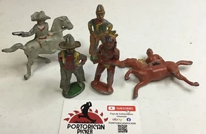 Barclay Manoil Konvolut 5 Indianer Cowboy Figuren Blei Teile 1/32 - Bild 1 von 12