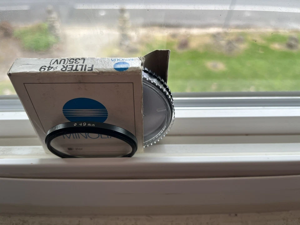 Minolta 49mm (L35) UV Metal Lens Filter, New in Box Vintage Genuine #7049-303 - Image 1 of 4