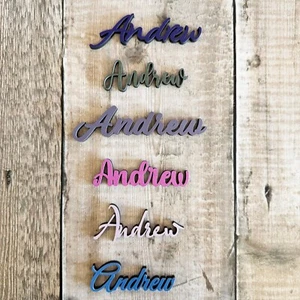 Personalised Wedding Place Names COLOUR MATCH | Wooden Settings Favours Tags - Picture 1 of 16