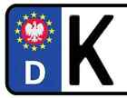 2x Naklejka tablicy rejestracyjnej POLSKA, Poland, Polska Tablica rejestracyjna Sticker