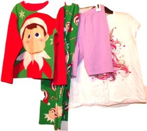 4 GIRL's Elf medium sleep set Place XXL Unicorn top & XL shorts R1 - Picture 1 of 10