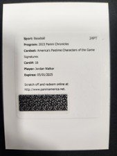 2023 Panini Chronicles America's Pastime Signatures Jordan Walker Redemption SP 