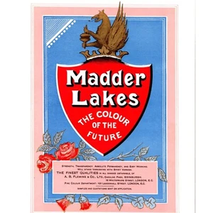 Vintage Madder Lakes Paint - Full-Color Label - The Colour of The Future - Picture 1 of 2