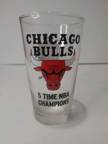 Vintage 90s Chicago Bulls Miller Time Draft Beer Pint Glass NBA Basketball MJ Cover