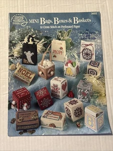 American School of Needlework 3602 Mini Bags Boxes Baskets Cross Stitch Leaflet - Picture 1 of 2