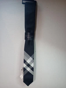 Nueva CORBATA EXPRESS PARA HOMBRE Patrón de Rayas Blanco y Negro REVERSIBLE Elegante 100% Poliéster - Imagen 1 de 7