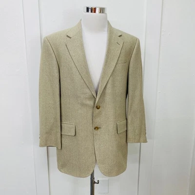 LORD & TAYLOR Men's Blazer Size 42R Tan Sport Coat  Jacket 100% Silk - Image 1 of 4