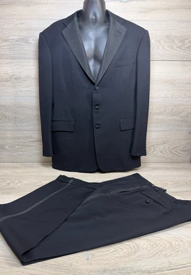 Ralph Lauren Purple Label Men's Black Grosgrain Tuxedo Jacket Pants 44L ENGLAND - Image 1 of 4
