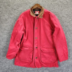 Vintage Marlboro Country Store Jacket Mens XL Red Canvas Chore Coat 90s - Picture 1 of 17
