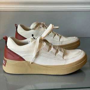 SOREL Women’s Waterproof Sneakers Cream Red Gum Sole Size 10.5 US / 41.5 EU New - Picture 1 of 7