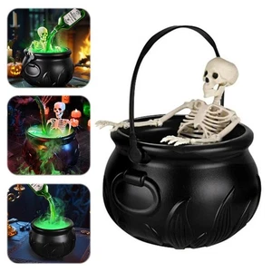 Halloween Spooky Witch Mist Maker Cauldron with Floating Bottle & Skeleton Party - Picture 1 of 15