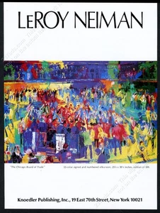 1980 Chicago Board of Trade LeRoy Neiman arte Knoedler anuncio impreso vintage - Imagen 1 de 7