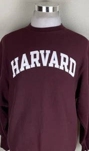 Vintage Harvard University Champion Maroon Sweatshirt Y2K Oversized Mens Medium - Picture 1 of 8