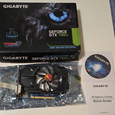 GIGABYTE GeForce GTX 750 Ti GPU, 1020 MHz, 2048 MB, PCIe, 2GB GDDR5, untested  - Image 1 of 4