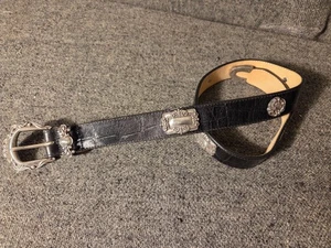 WESTERN CONCHO LEATHER BELT BRIGHTON - Picture 1 of 13