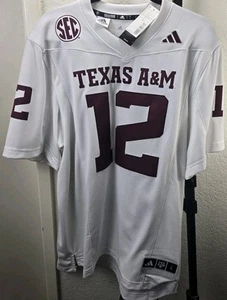 Adidas SEC White Texas A&M University Large #12 - Picture 1 of 10