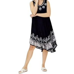 S.R. Fashion Flower Caftan Pullover Tank Dress One Size - Picture 1 of 12