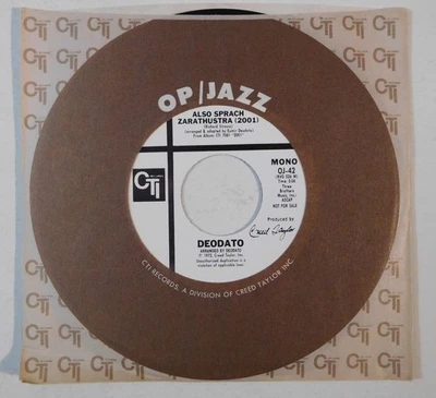 DEODATO Also Sprach Zarathustra 2001 Theme CTI PROMO 45 jazz funk wlp - Image 1 of 4