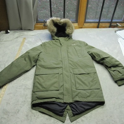Chaqueta de Plumón Eddie Bauer Niños Grande Verde Resistente al Agua Aislada Parka Capucha Foto 1 de 4