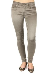 7 For All Mankind Mujer The Skinny Segunda Piel Legging Taupe Jean Satén NUEVO - Imagen 1 de 5