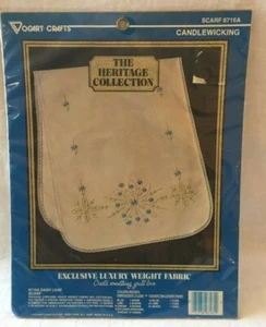 Candlewicking Vogart Crafts Heritage 'Daisy Leaf Scarf' #8716A - Picture 1 of 3