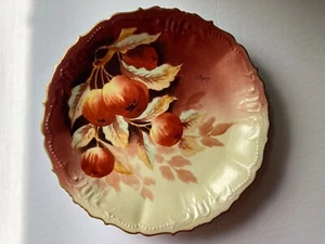 Signed Limoges France Blakeman & Henderson Antique Serving Plate Charger Cherry - Picture 1 of 9