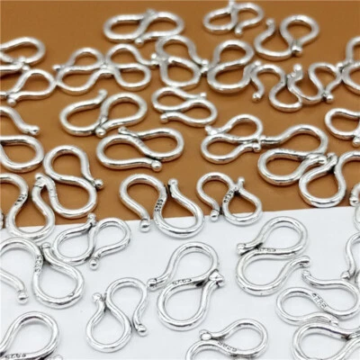 Gancho de cierre en S de plata de ley conector de plata 925 para pulsera 10 mm 12 mm Foto 1 de 4