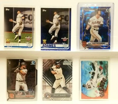 2019 Topps Opening Day Willy Adames Blue Foil RC Cup #164 Devil Rays Giants - Image 1 of 3