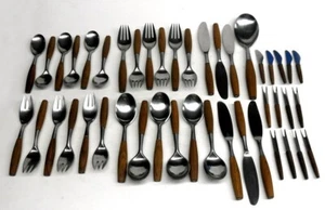 Vtg Jens Quistgaard MCM Dansk IHQ Flatware Set Teak 6 Settings + Germany 44 pc - Picture 1 of 8