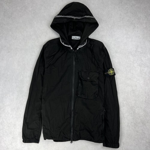 Stone Island giacca sovracamicia full zip cappotto nero medio 2532