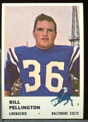 1961 Fleer Football #36 Bill Pellington - Image 1 of 2