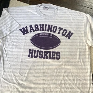 UW WASHINGTON Huskies Football Bowl Game T-shirt Vintage 90s Rose Bowl NOS - Picture 1 of 9