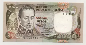 Colombia 2000 Pesos 1-7-1994 Pick 439.b UNC Uncirculated Banknote - Picture 1 of 2