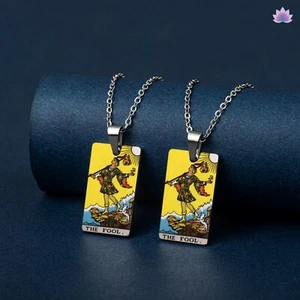 Tarot Card Necklace | Colorful Witchy Pendants Of Major Arcana Trump Tarot Cards - Picture 1 of 31